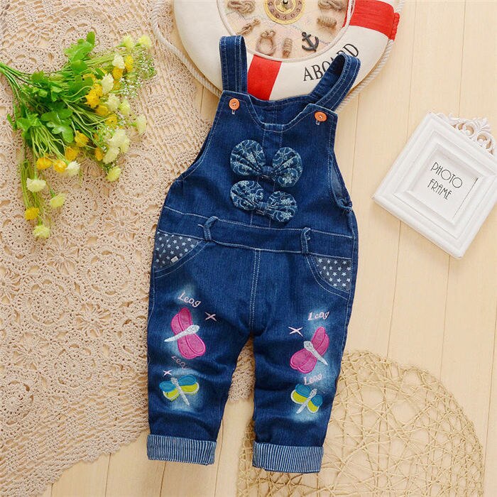 Bibicola 2020 primavera outono calças da criança criança infantil algodão denim macacão bebê meninos bib calças: Marrom / 12 m