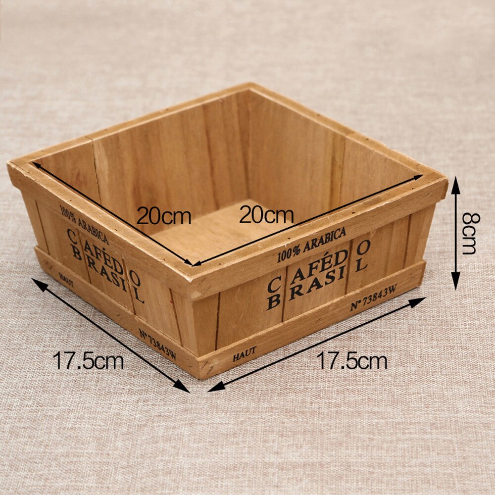 Retro Style Solid Wooden Box Succulent Flower Bed Garden Planter Window Box Trough Pot Plant Bed Pot Garden Supplies #25