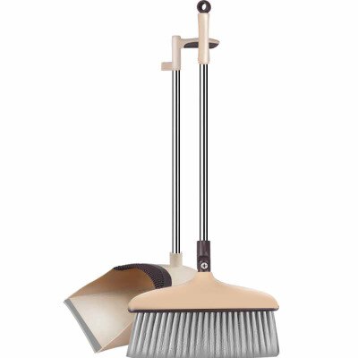 Besen einstellen Weichen Borsten Besen und Kehrschaufel-einstellen Lange griff-Staub Und Pinsel Aufrecht Für Zu Hause, Empfangshalle, Einkaufen, Garage Reinigung: Beige