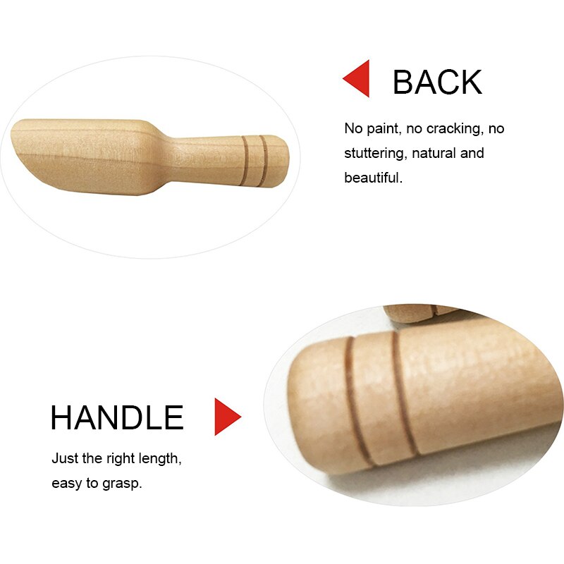 1PC Guger-arbre en bois manche rond cuillère à sel Mini non toxique bonbons Condiment cuillères Scoops cuisine accessoires ustensiles directe