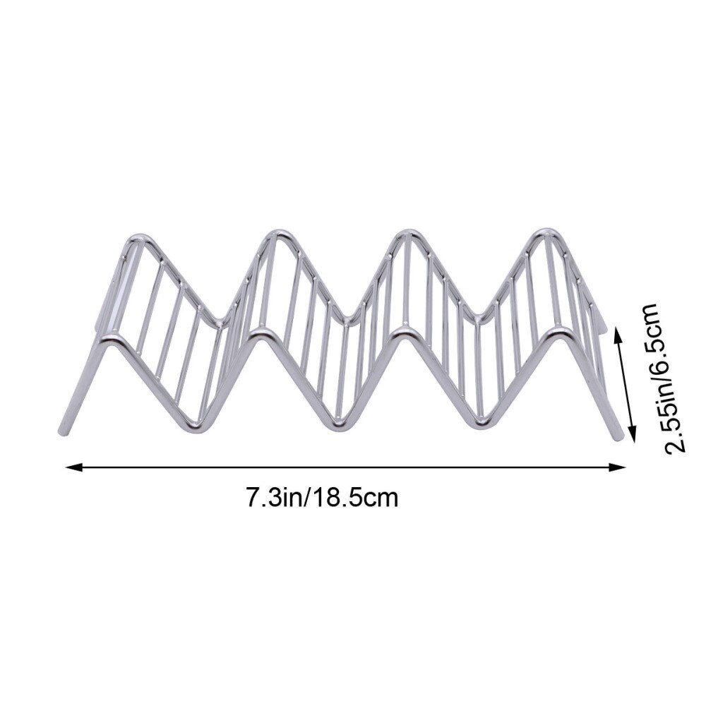 Stainless Steel Taco Rack Stand Taco Holder Hold 3 or 4 Hard or Soft Shell Tacos