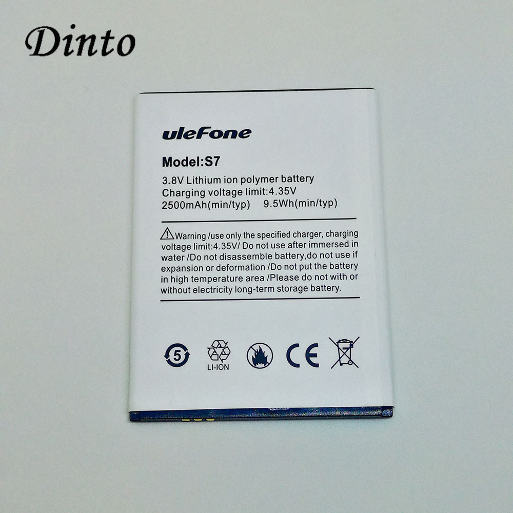 Dinto 2500 Mah Vervangende Ulefone S7 Mobiele Telefoon Batterij Voor Ulefone S7 Lithium Li-Ion Telefoon Batterijen