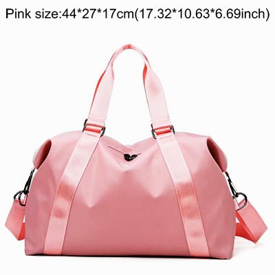 Sport Bag For Women Pink Men Gym Nylon Storage Bag Waterproof Travel Duffel Bag Shoulder Carry On Handbag For Fitness Gym Sack: Pink