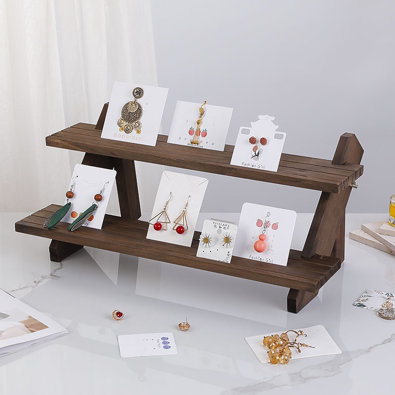 Holz Anzeige Stand Trapez Armbinde Ring Schmuck Gestell Ohrringe Karten Halfter Nagel Stall Anzeige Stand Puppe Regal Veranstalter