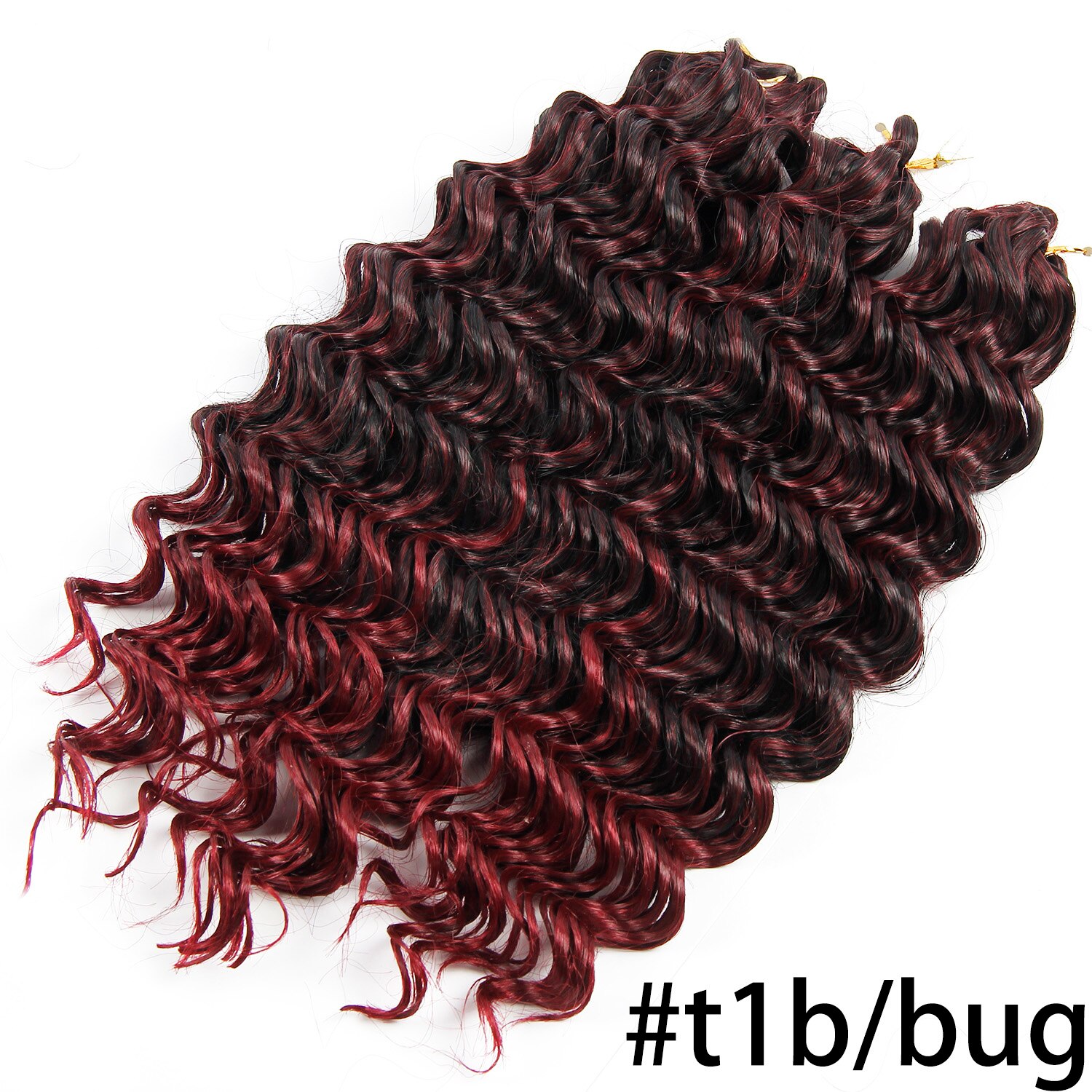 Ombre Braiding Hair Synthetic Hair Braids Extensions 3pieces/pack 10'' Freetress Deep Wave Crochet Hair Braid Afro Hair Braids: T1B/Burgundy