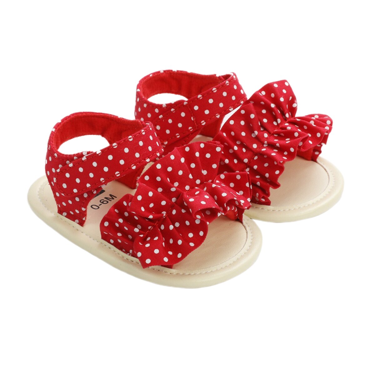 Sandalias de verano para bebé niño niña niño suela blanda de lona zapatos planos antideslizantes con volantes bonitas sandalias con Velcro para 0-18 meses: B / 13-18 meses