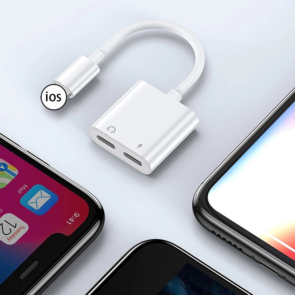 Ilepo Charger Audio Adaptador Jack Adapter Voor Iphone 7 8X11 Hoofdtelefoon Adapter Voor Lightning Naar 3.5 Mm Jack hoofdtelefoon Splitter