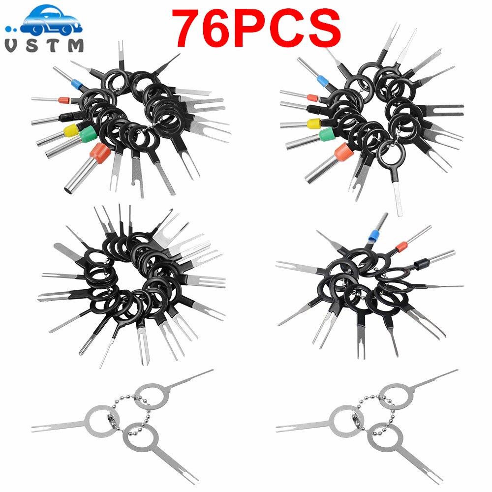 38/59/76Pcs Auto Terminal Removal Tool Kit Bedrading Crimp Connector Pin Extractor Puller Terminal Reparatie Professionele handgereedschap