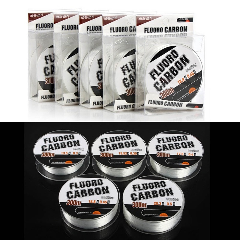 Hilo de pescar de 300M, accesorios de pesca, superpotencia, fuerte, recubierto de fluorocarbono, monofilamento, hilo de pescar líder