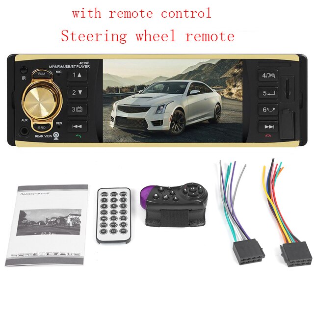 4019B In Dash Car Stereo 4.1 inch Bluetooth AUX USB Radio Digital Media Receiver with Preset Aux Audio Input Reset Key: 01