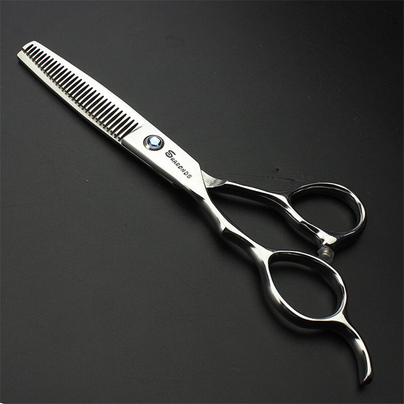 Left hand scissors Japan 440c hairdressing scissors 6 inch salon hairdressing scissors cut hair stylist hairstyling: 6 inch thinning