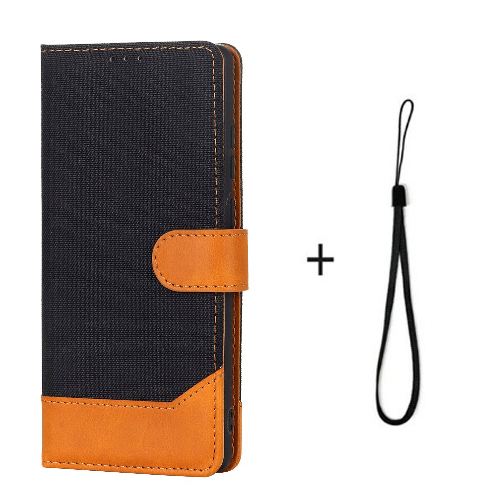 Portemonnee Boek Case Voor Xiaomi 11 Lite 5G Ne Cover Leather Card Stand Phone Protector Shell Etui Voor Xiaomi 11 Lite Ne Flip Cases: BW Black Strap