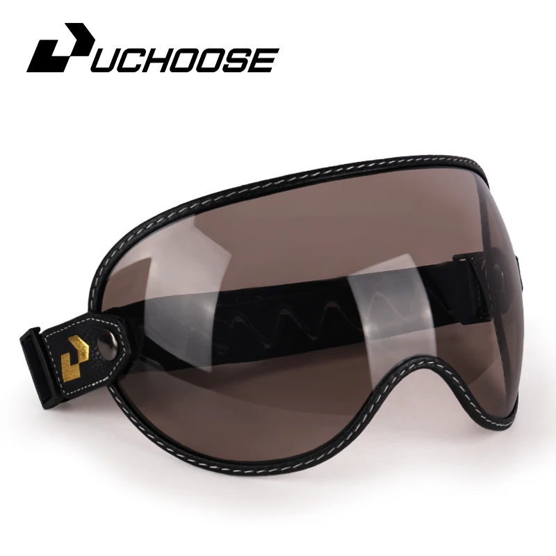 SOMAN – demi-casque de moto, rétro, visage ouvert, Vintage, bouclier à bulles, visière, lentille, lunettes de soleil, accessoires: Rouge