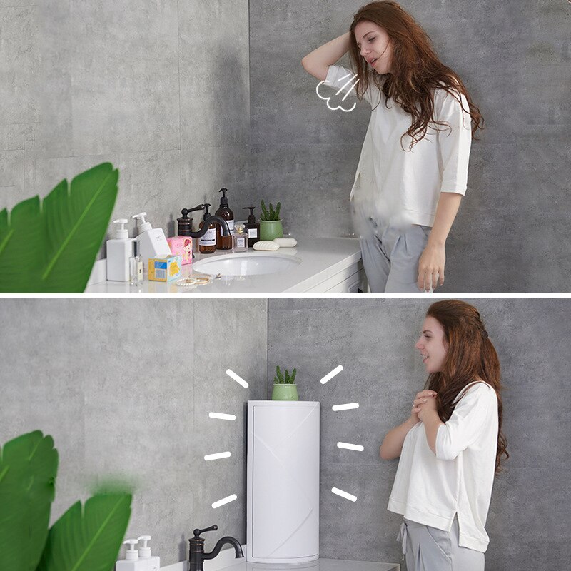 Super large capacity bathroom revolving shelf floor mounted wall corner storage rack toilet washing table storage cabinet