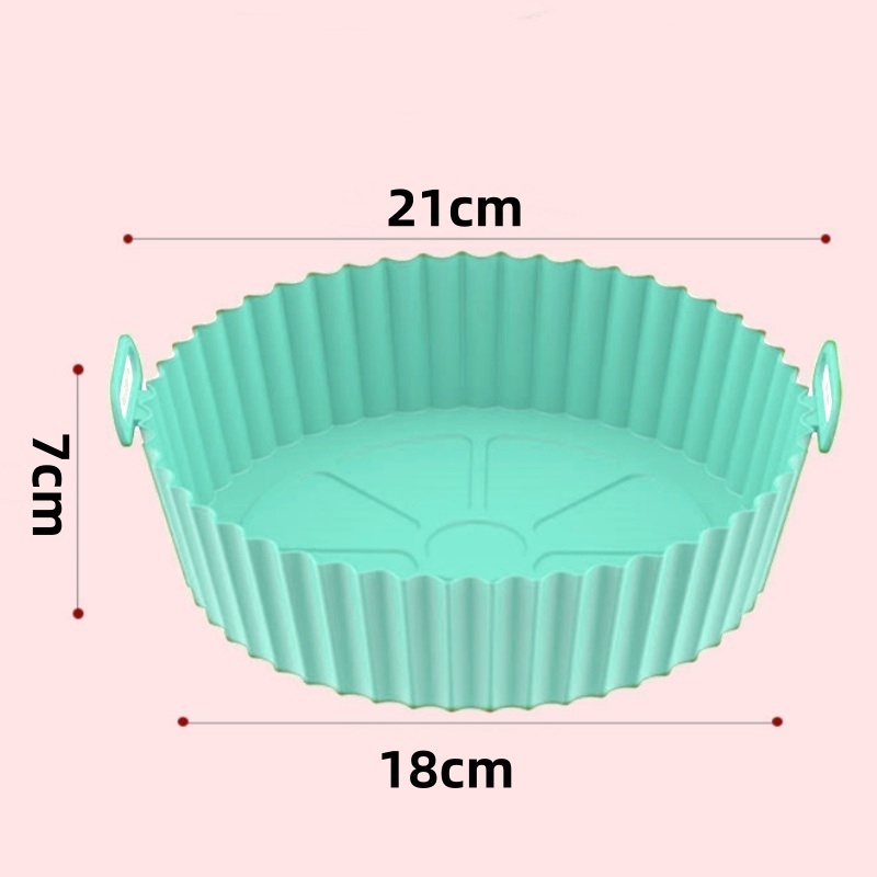 Plateau de cuisson de four réutilisable, friteuse à Air, moule rond en Silicone, Pizza poulet frit, panier en Silicone, poêle antiadhésive, accessoires de cuisson: Orange