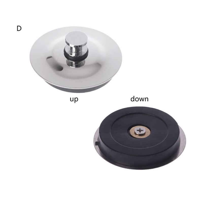 Stainless Steel Rubber Bath Tub Sink Floor Drain Plug Water Stopper Tool For Kitchen Laundry Bathroom A69D: D