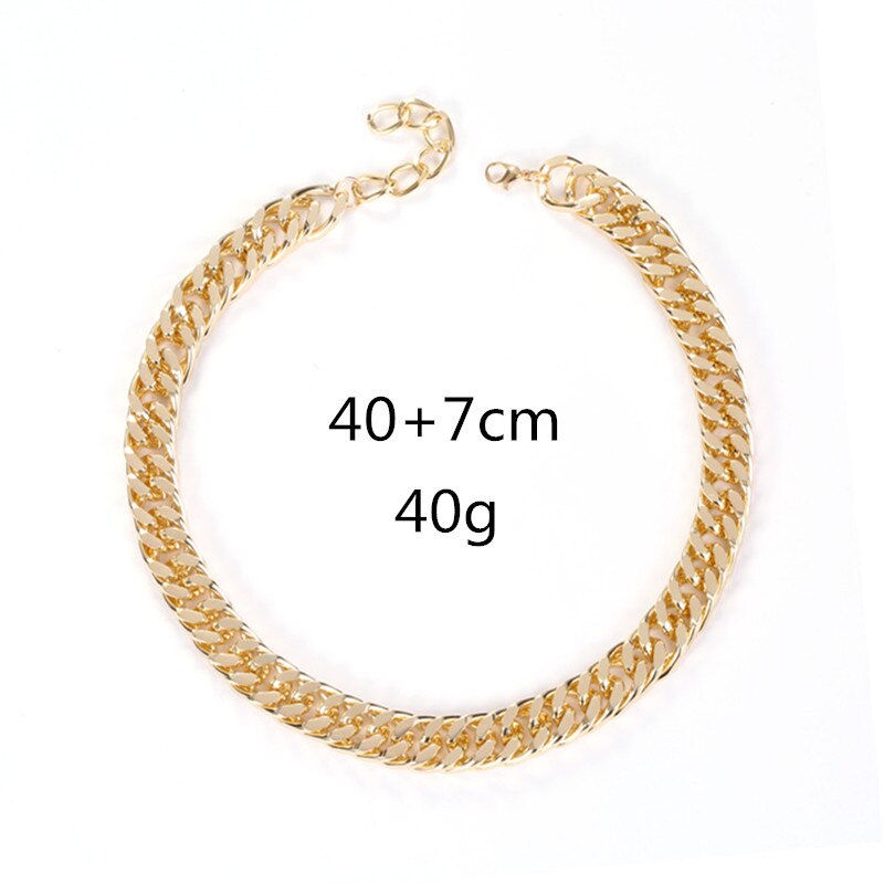 Collier chaîne en métal, Punk, exagéré, pour hommes et femmes, Simple, minimaliste, collier épais, bijoux de fête
