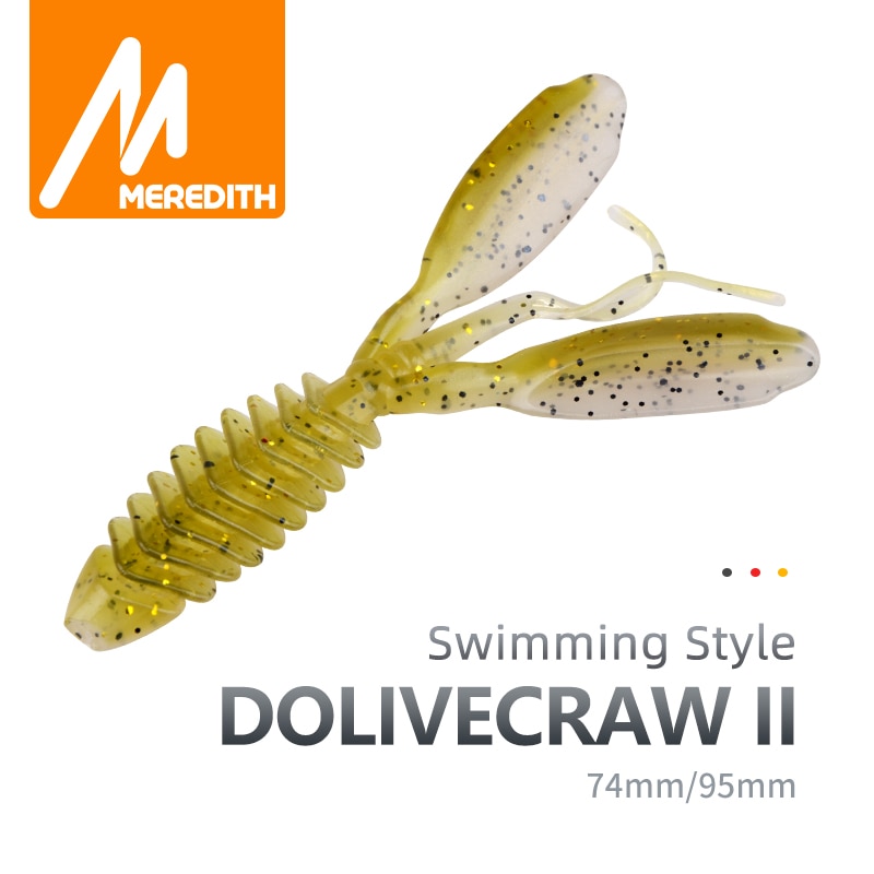 Meredith Dolivecraw Ii Soft Lokt 74Mm 95Mm Jigging Lokt Siliconen Worm Zachte Vissen Aas Garnalen Bass Karper Kunstmatige visgerei