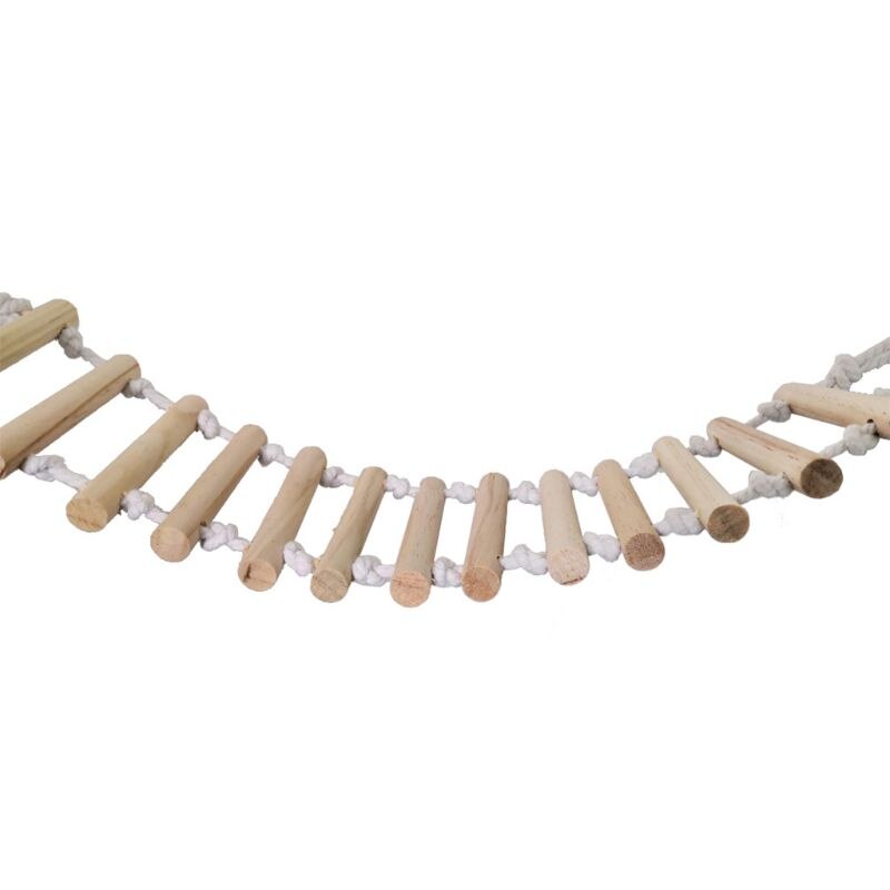 Vogel Houten Ladder Bridge Hamster Klimtouw Ladder Speelgoed Eenvoudige Installatie Ideaal Voor Kleine Tot Middelgrote Vogels