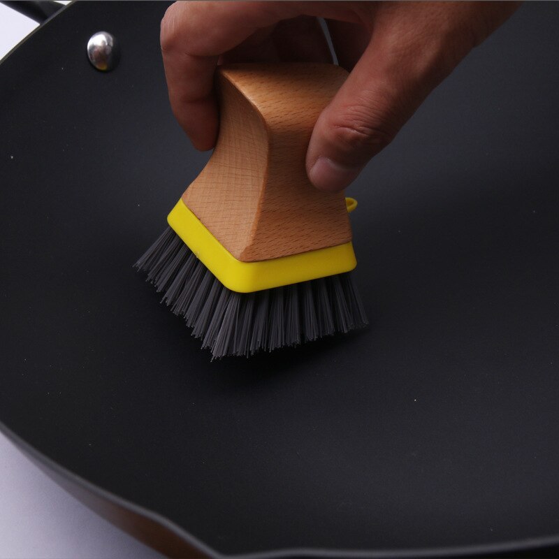Hout Reinigingsborstel Pan Borstel Cup Borstel Schotel Borstel Set Keuken Gereedschap: 1