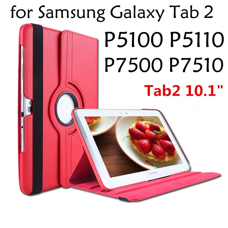 Dla Samsung Galaxy Tab 2 10.1 cal P5100 P5110 P7500 P7510 Tab2 Tablet Case 360 obrotowy uchwyt klapki skórzane pokrywy