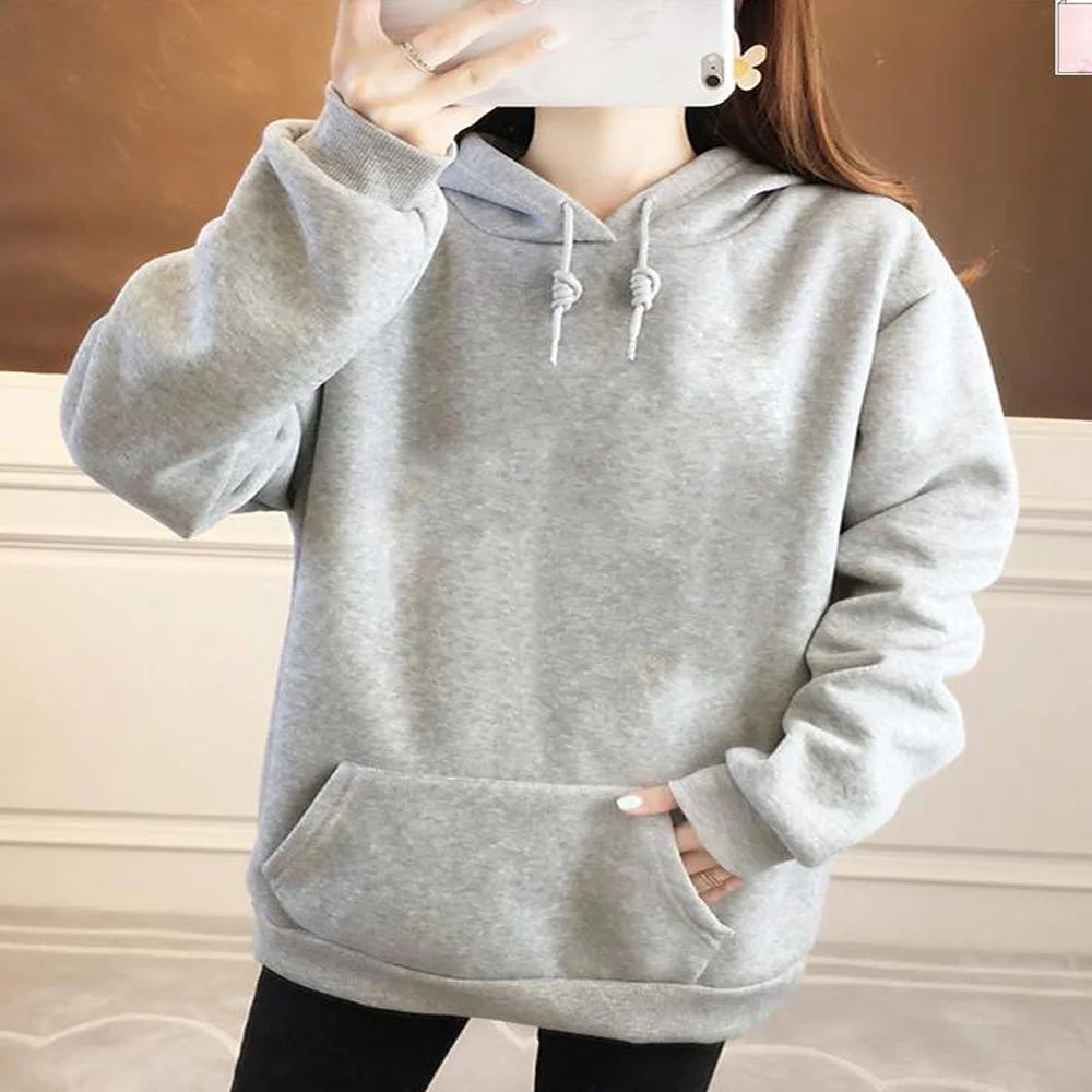 Sudaderas con capucha para parejas, jerséis, versión coreana, sudaderas informales, Tops informales de manga larga, ropa de mujer salvaje, sudadera de nueve colores