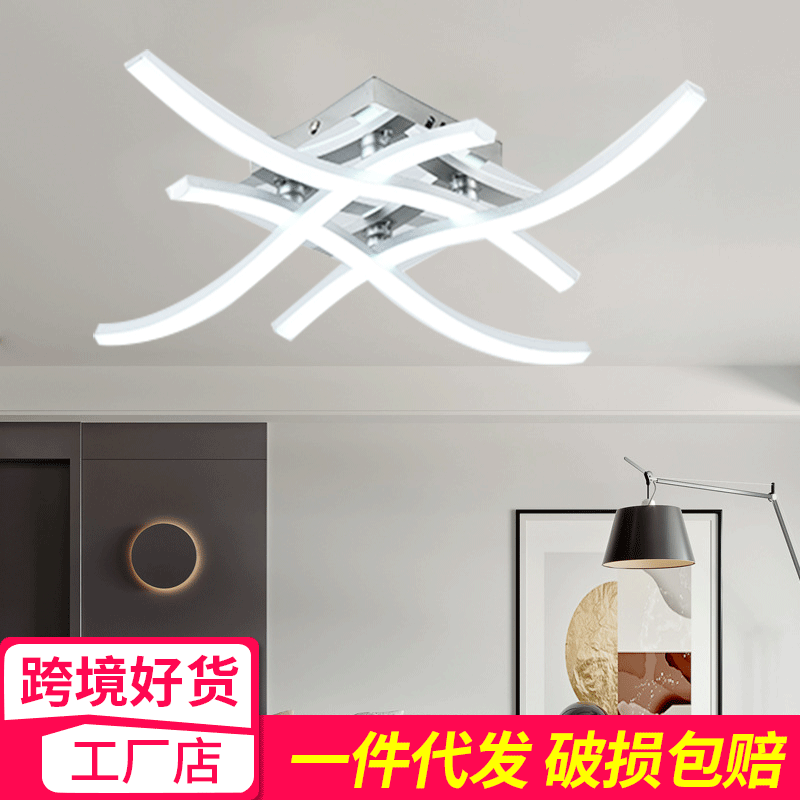 Moderne 18W 24W 3/4 Takken Led Plafondlamp Led-paneel Licht Gevorkte Vormige Plafondlamp Voor Woonkamer slaapkamer Decor Lamp