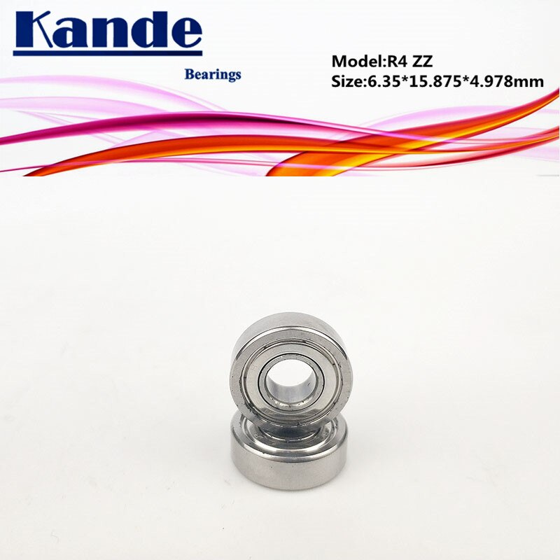 Kande Bearings R4 10pcs ABEC-1 R4 ZZ 10pcs ABEC-5 R4ZZ Inch Bearing 6.35*15.875*4.978mm R4