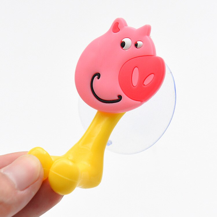 Cuidado del bebé lindo dibujo Animal forma titular ventosa ganchos de succión conjunto colgante bebé soporte para cepillo dental infantil accesorios de baño