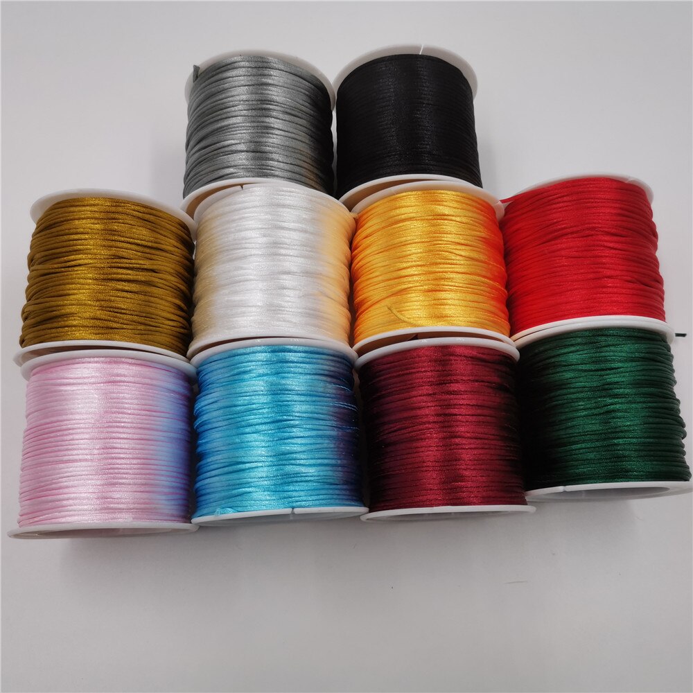 1MM 20meters/Roll Red Coffee Macrame Cord Strong Braided Silk Satin Nylon Rope DIY Making Findings Beading Thread Wire