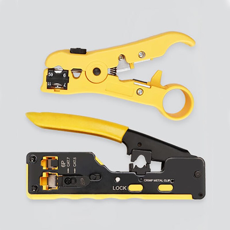 RJ45 Tool Network Multi-Use Crimping Cable Crimping Tool for RJ45 Cat7 Cat6 Cat5 RJ11 RJ12 Modular Plug Metal Clamp