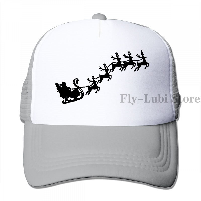 Santa Reindeer Baseball cap men women Trucker Hats adjustable cap: 3-Gray