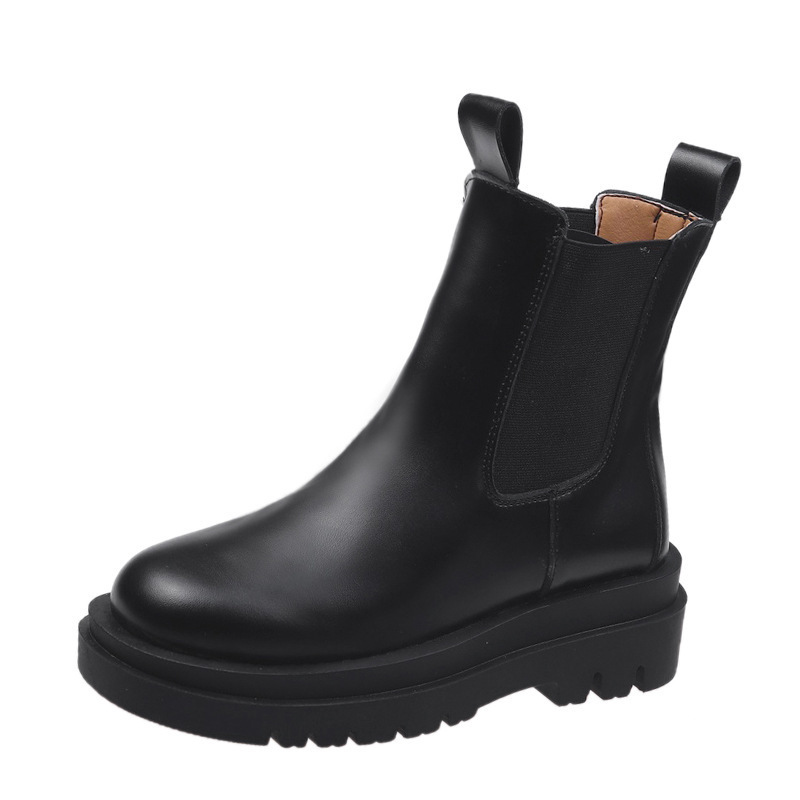Botas De tela elástica para Mujer, zapatos góticos De cuero blanco, Punk, Chelsea, tacón cuadrado medio, Otoño,