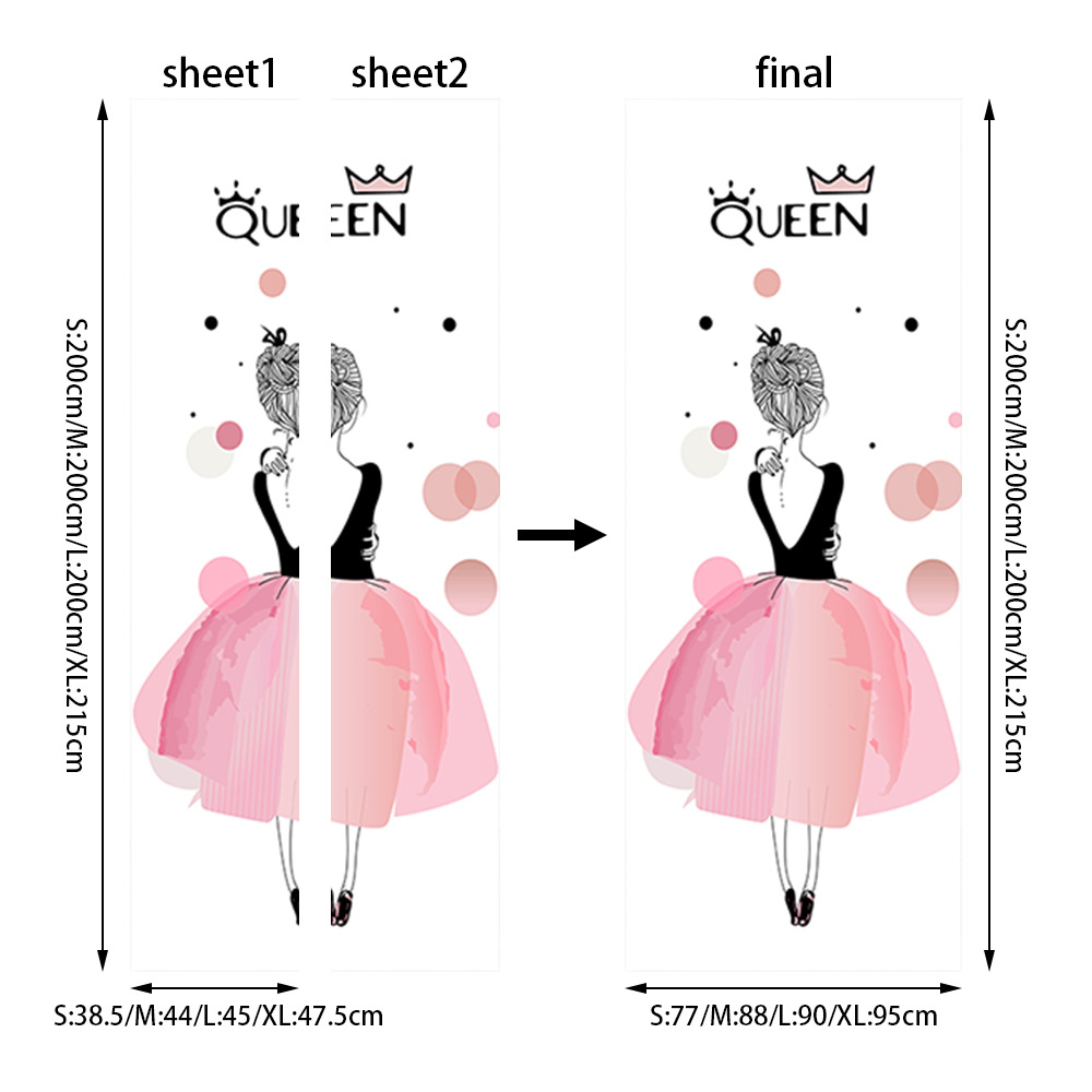 3D Door Sticker Children Room Decor Stickers Door Window Sticker Waterproof PVC Kindergarten Wallpaper Queen House Door Stickers: 47.5x215cm 2Pcs