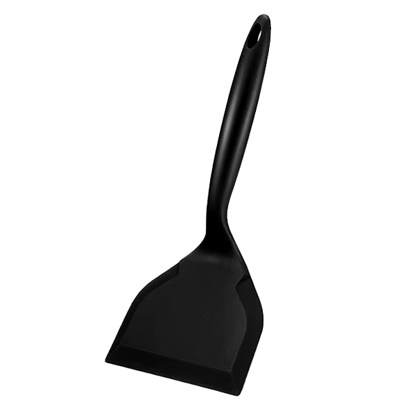 Espátula ancha de silicona, pala giratoria antiadherente, pala para freír, espátula para pescado, espátula ancha y Flexible de silicona para utensilios de cocina antiadherentes, huevo: Negro