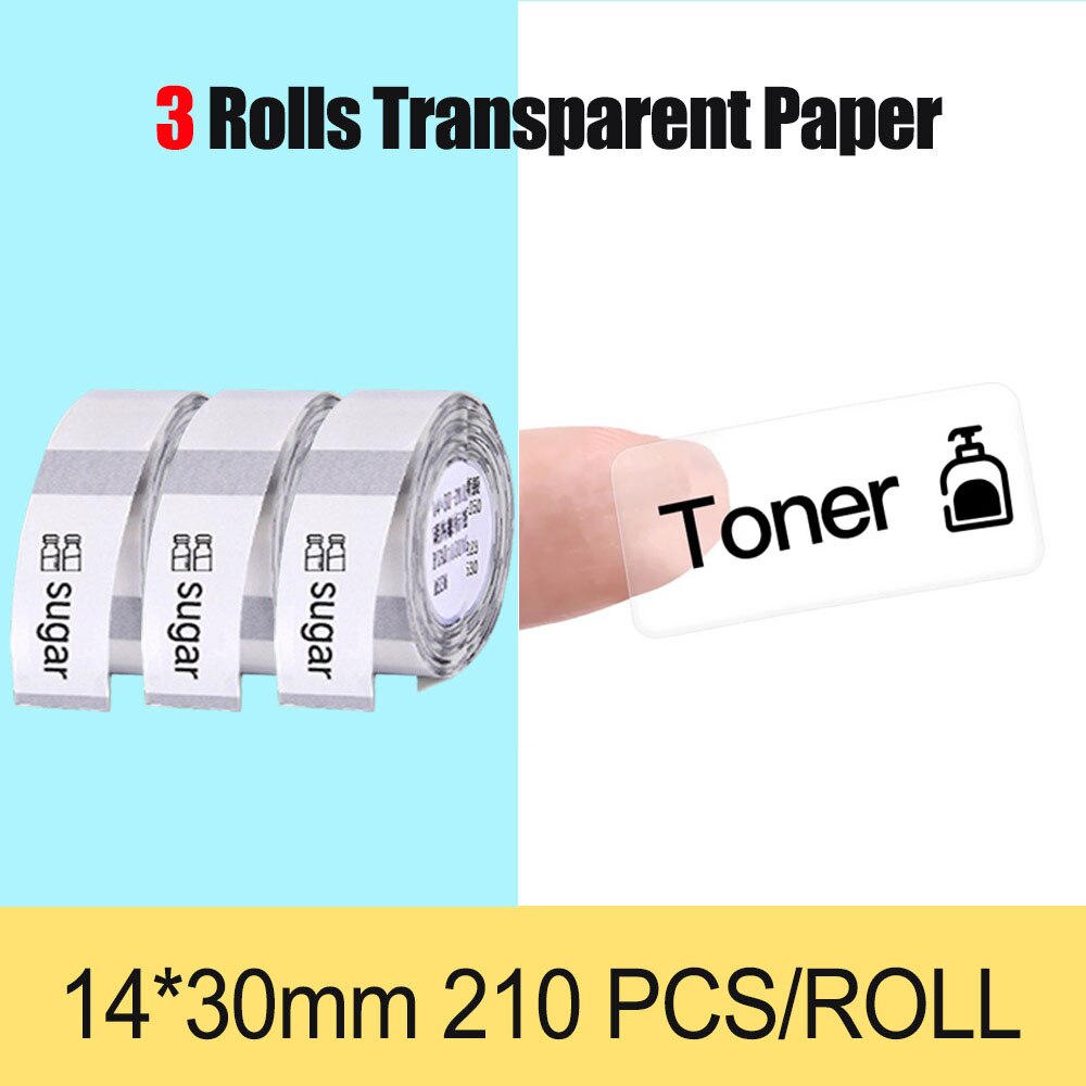 Niimbot Thermische Transparant Papier Waterdicht Olie Proof White Label Papier Voor D11 Draagbare Thermische Label Printer: 3 transparent L