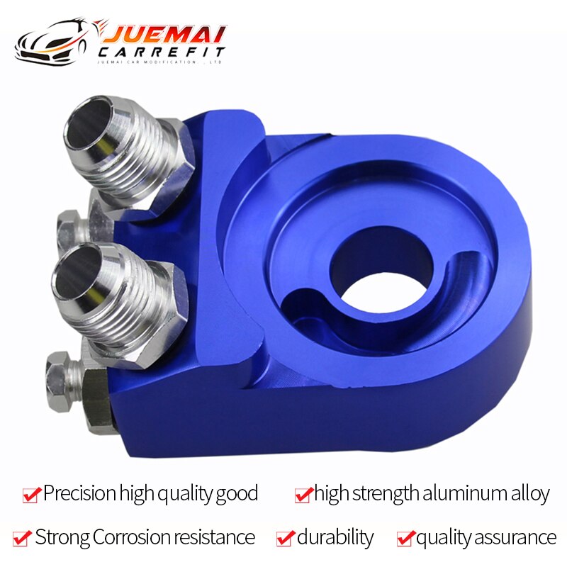 Oil Cooler Filter Sandwich Plate Adapter AN10 Spin-on Oil Filter And Filter Pad On Engine Block Billet Aluminum