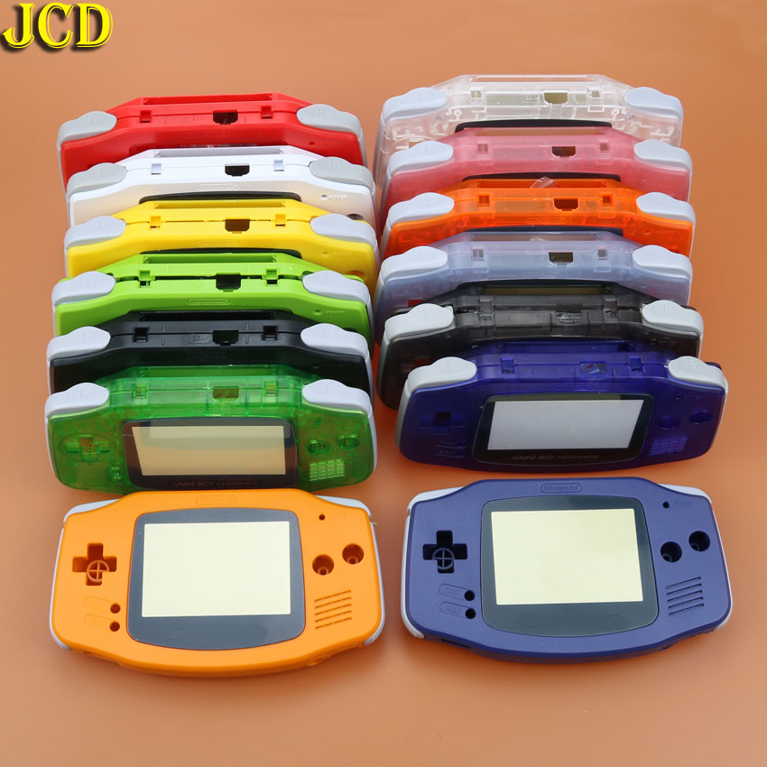 JCD-carcasa de plástico para consola GBA, Kit de botones, etiqueta para lente de pantalla, para Gameboy Advance, 1 ud.