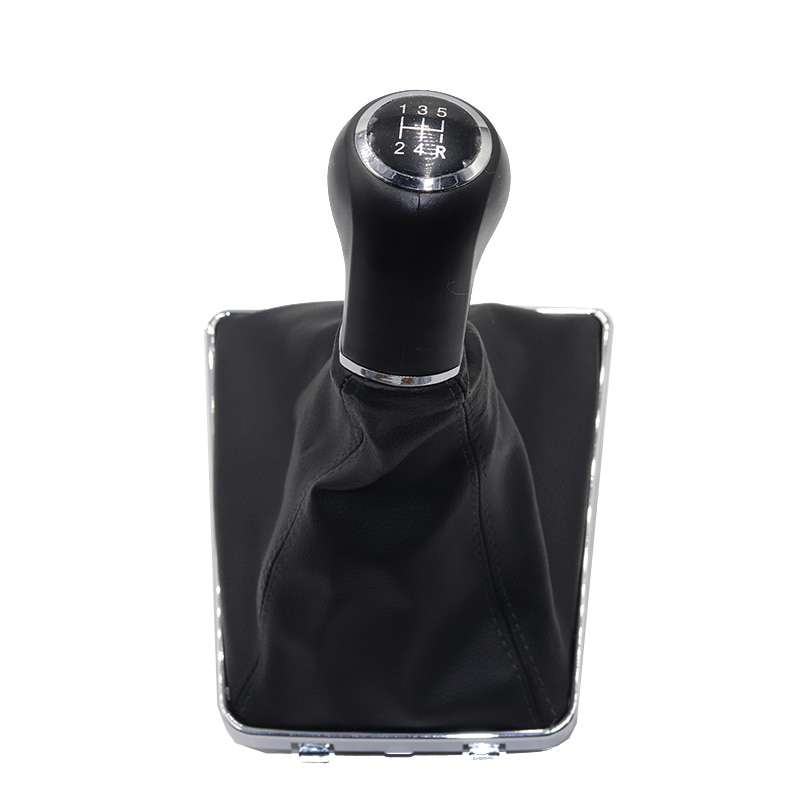 Chrome & Leather Car Shift Gear Knob Lever Gaitor Boot Cover For OPEL VAUXHALL ASTRA III H 1.6 2004 2005-