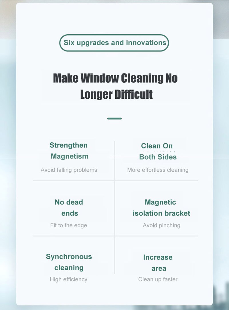 Double côté verre brosse de nettoyage magnétique fenêtre nettoyant aimants ménage verre essuie-glace outils de nettoyage pour laver les fenêtres