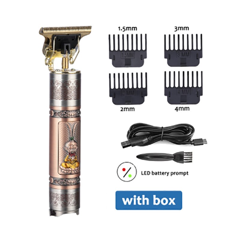 Usb genopladelig elektrisk hårtrimmer skaldet hårklipper ledningsfri barbermaskine trimmer herre barber hårklippemaskine