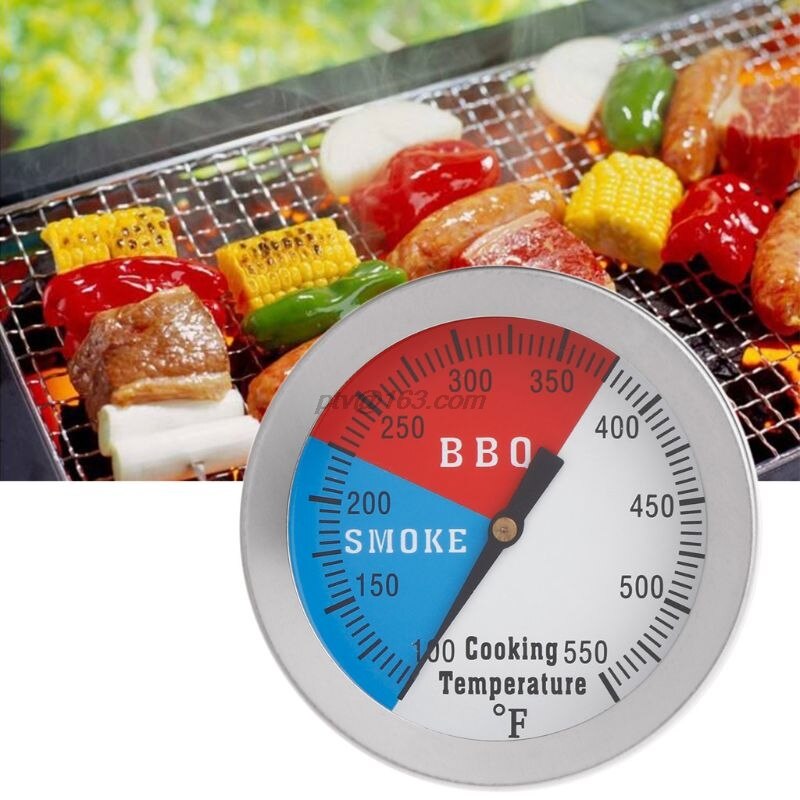 2 " 550f bbq thermometer meter barbecue grill hout roker houtskool hitte-indicator