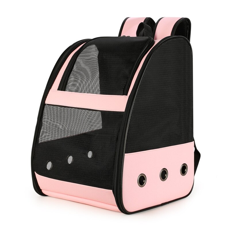 Opvouwbare Cat Rugzak Ademend Pet Carrier Voor Katten Honden Outdoor Reizen Huisdier Draagtas Duurzaam Opvouwbare Schouder Huisdier Rugzak: Pink