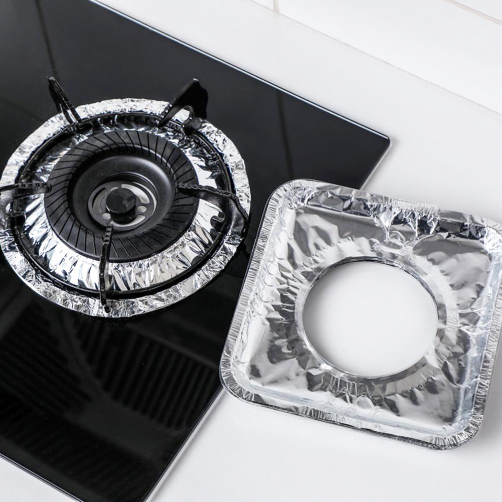 10Pcs Stove Pad Waterproof Removable Gas Stove Protector Round/Square Shape Stovetop Protector for Home Gas Stove Cover