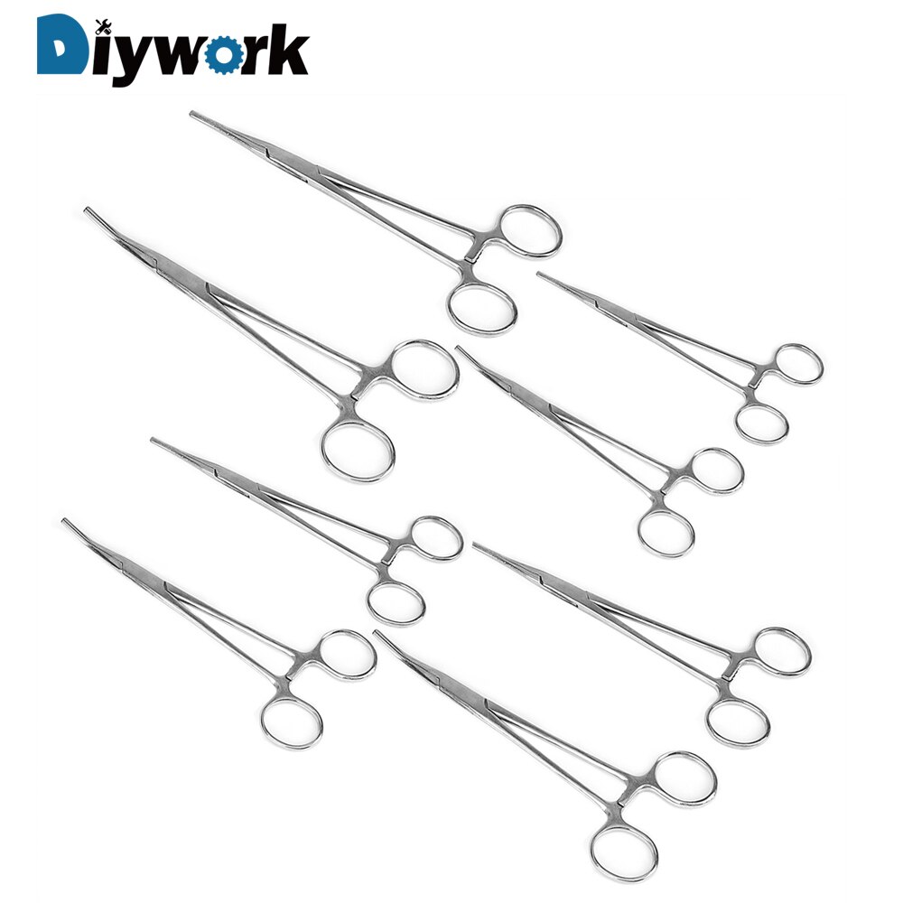 DIYWORK 14cm 16cm 18cm 20cm Epilation Tools Curved/Straight Pet Hair Clamp Hemostatic Forceps Hand Tool Fishing Locking Pliers