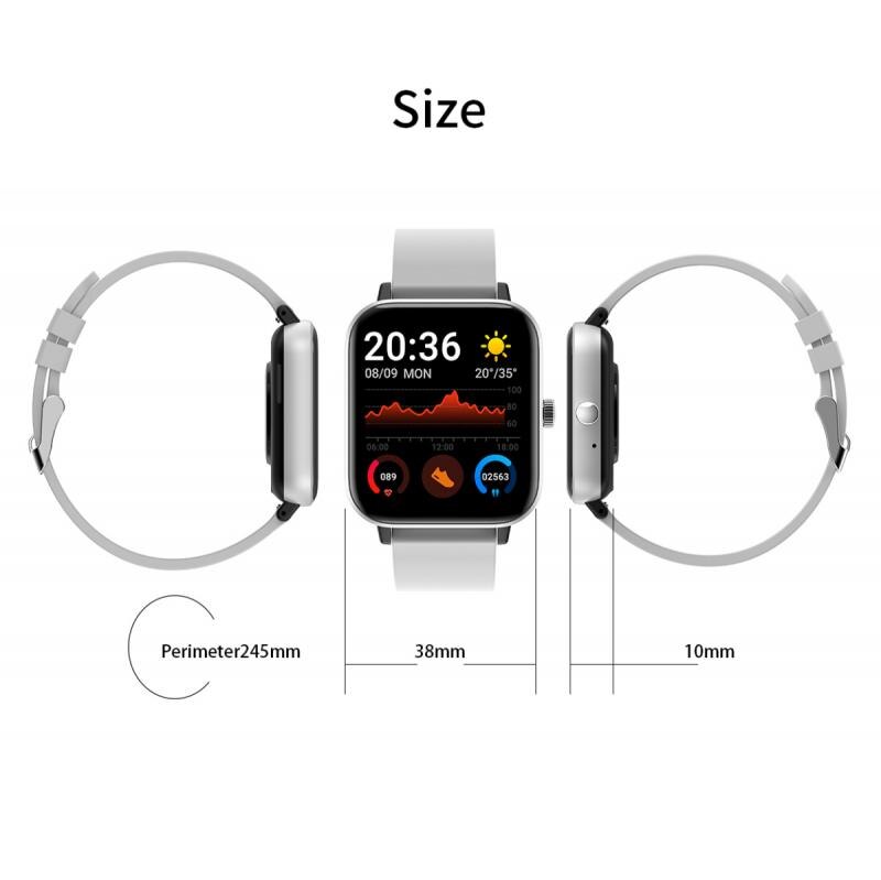 P8 Smartwatch - 1.54" Square Screen - Heart Rate, Blood Pressure, Sleep Monitor - Android Compatible