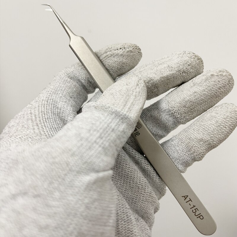 Tweezers Maintenance Tool 0.15mm Edge Precision Fingerprint Tweezers Titanium Alloy Board Flying line FDDSYB: AT-15JP