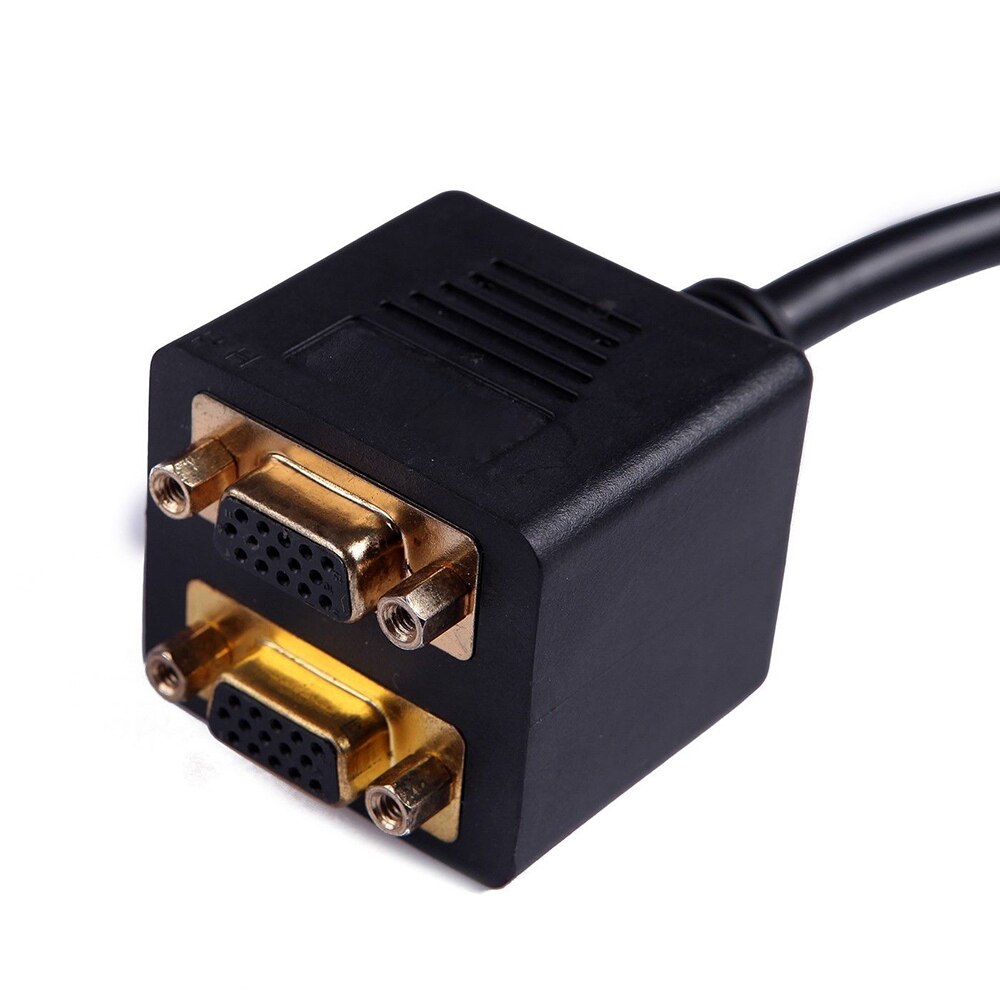 Passive DVI to VGA Splitter cable DVI-I male to Dual VGA SVGA female Y cable gold-plated