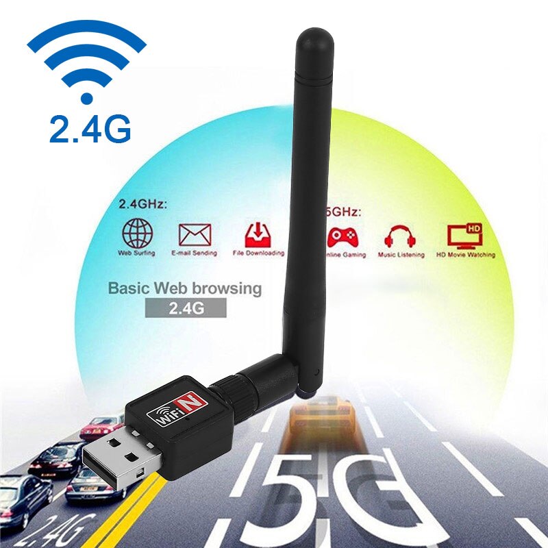 150 mb/s pojedyncza częstotliwość 2.4G bezprzewodowy mini odbiornik Wifi adapter USB Dongle Internet akcesoria komputerowe sieć Lan laptop