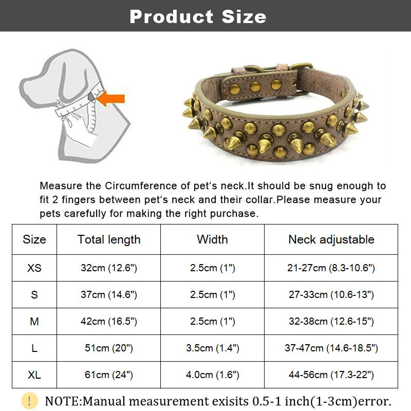 Franse Bulldog Pitbull Honden Kraag Retro Golden Rivet Bezaaid Lederen Huisdier Kraag Voor Kleine Medium Grote Honden Spiked Neck Strap